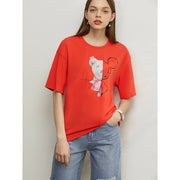 women's stretch printed drop sleeve tee, view 7 - MRSLM
