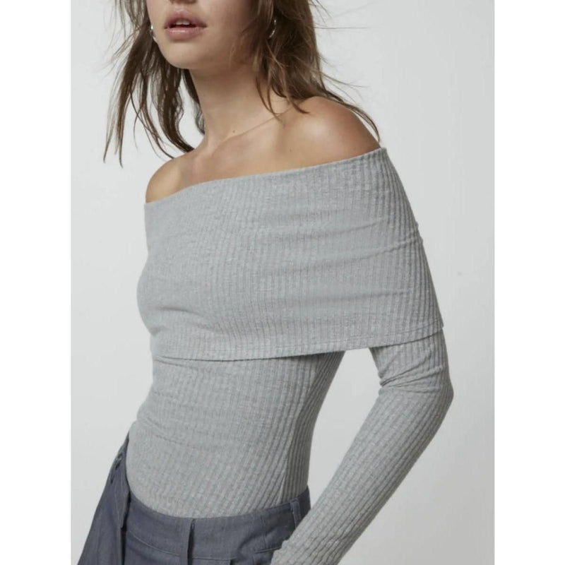 off-shoulder knit sweater, view 14 - MRSLM