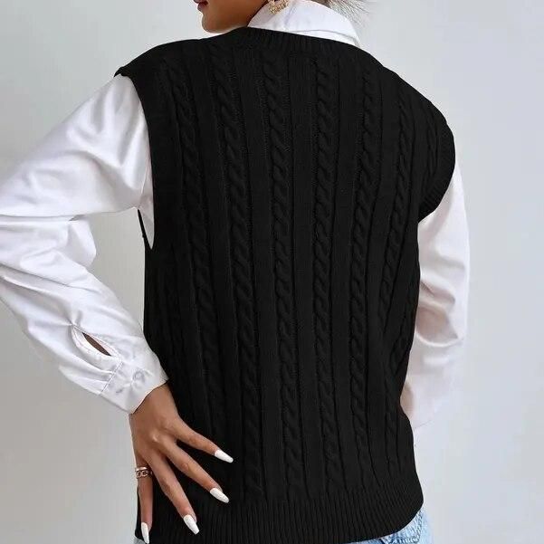 Chic Autumn & Winter Sleeveless Knit Sweater Vest for Women