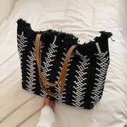 tassel canvas tote bag, view 6 - MRSLM