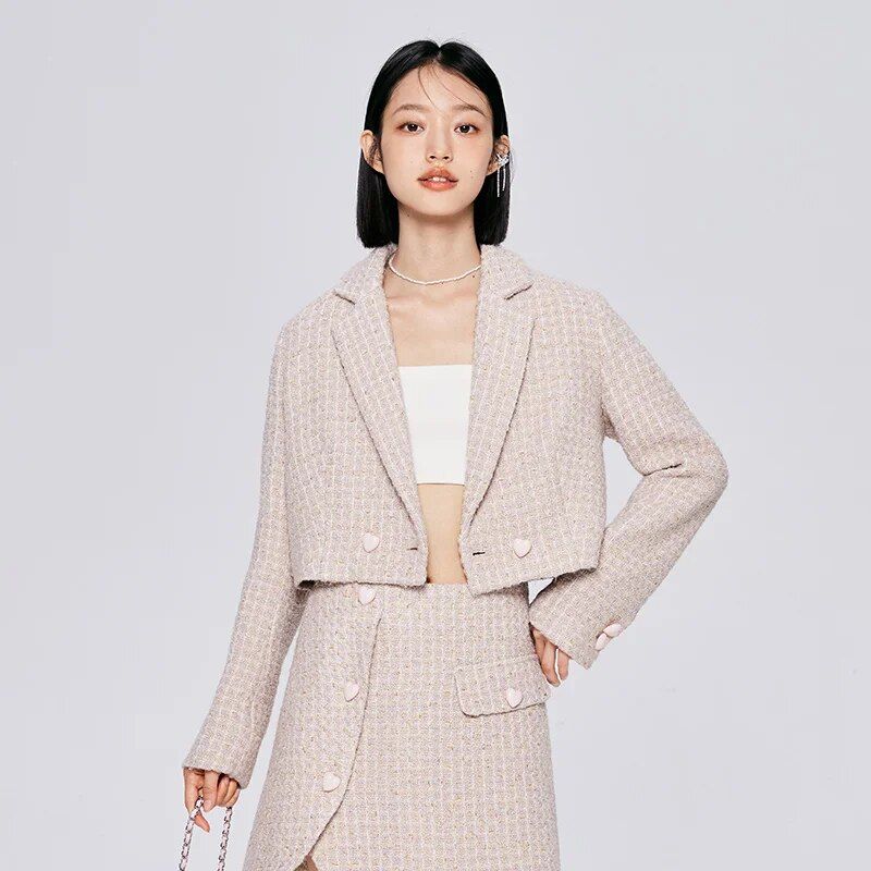 short plaid blazer, view 3 - MRSLM