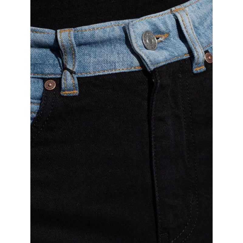 patchwork straight-leg jeans, view 6 - MRSLM