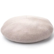 solid wool blend knitted beret, view 4 - MRSLM