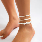 multi-layer pearl anklet, view 7 - MRSLM
