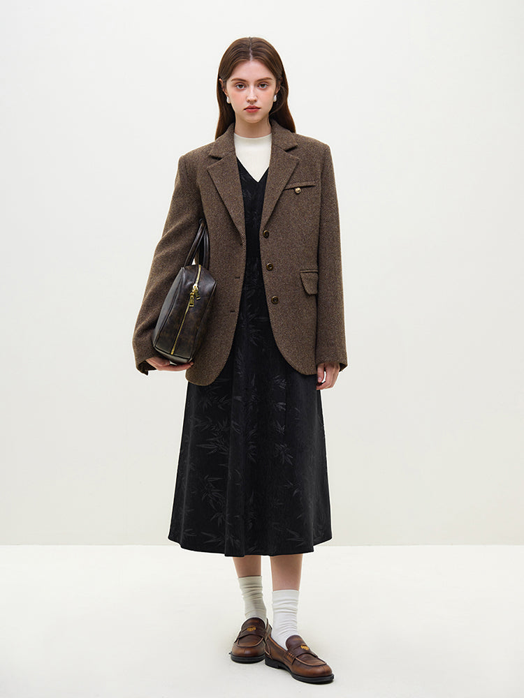 retro wool suit jacket for women, view 7 - MRSLM