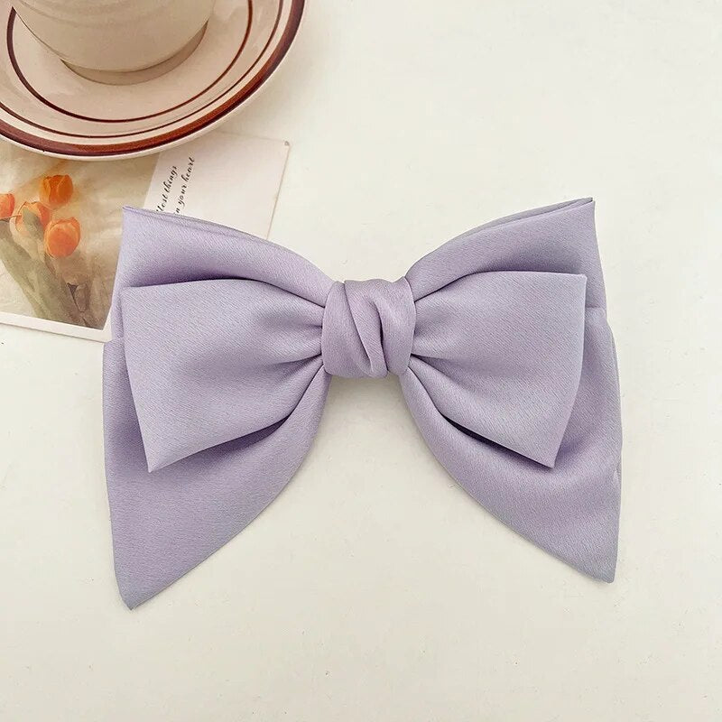 Satin bow hairpin hair clip, view 6 - MRSLM