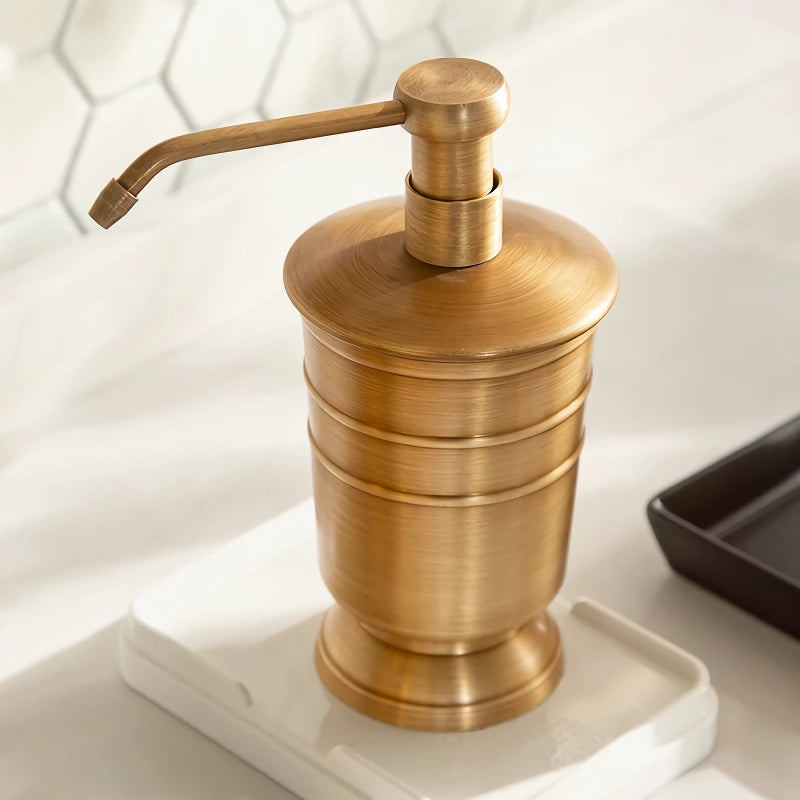 golden retro brushed brass bathroom set, view 2 - MRSLM