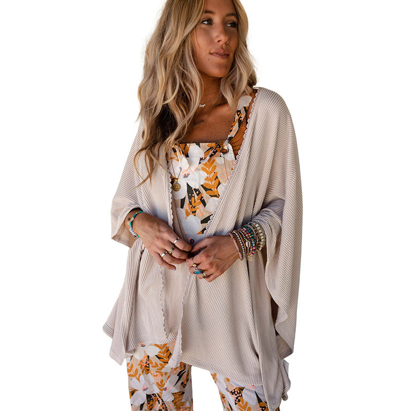 women's loose lace knit top, view 4 - MRSLM