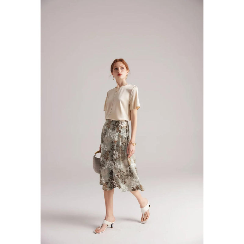 silk o-neck summer tee, view 12 - MRSLM