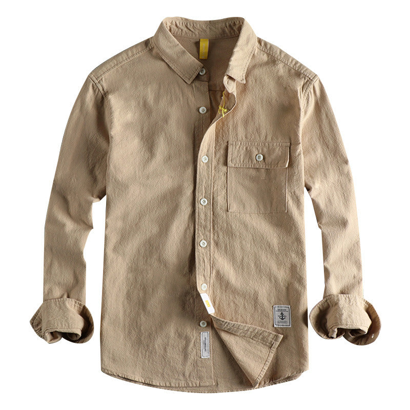 retro washed long-sleeve shirt, view 5 - MRSLM