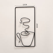 modern abstract cat metal wall hanging, view 2 - MRSLM