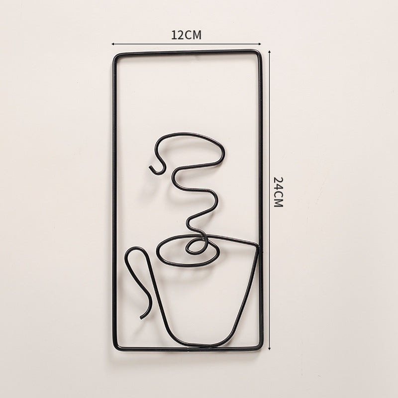 modern abstract cat metal wall hanging, view 2 - MRSLM