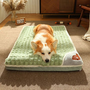cozy plaid pet sofa bed, view 6 - MRSLM