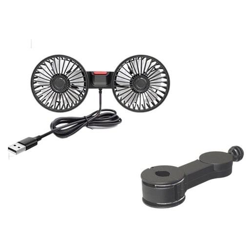 dual head usb car fan with 360 rotation - MRSLM