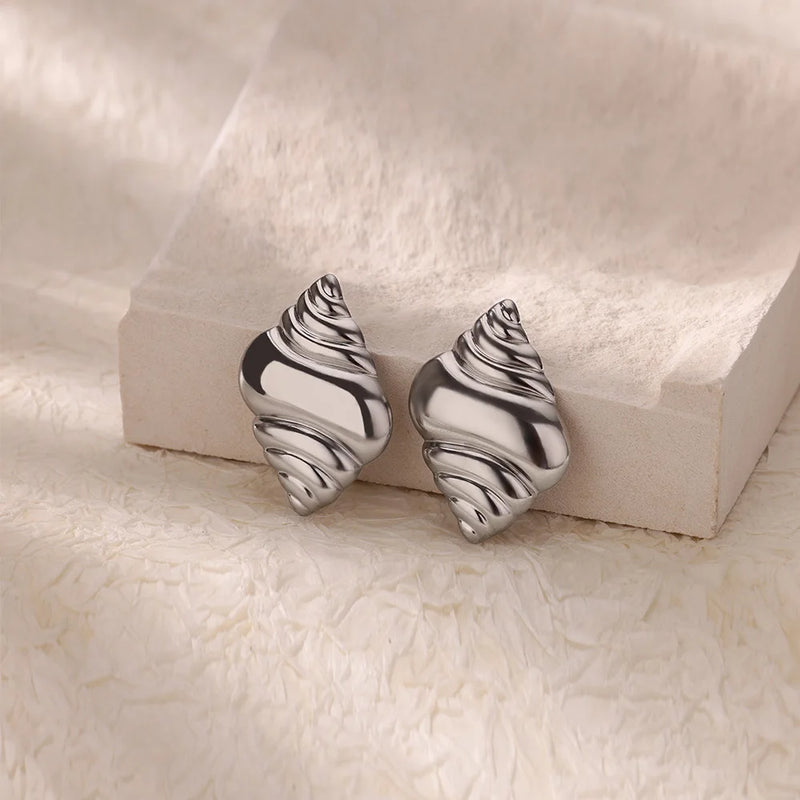 geometric conch stud earrings, view 6 - MRSLM
