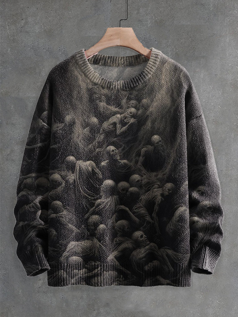 halloween ghost horror print sweater, view 12 - MRSLM
