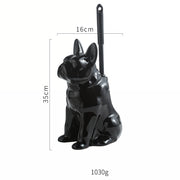 Dog shape toilet brush with ceramic base, view 2 - MRSLM