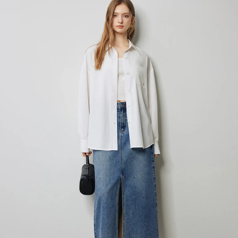autumn back twist long sleeve blouse, view 3 - MRSLM