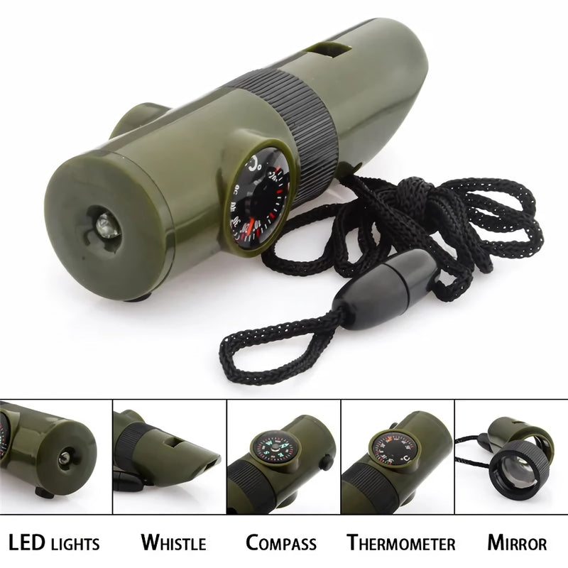 7-in-1 survival multi-tool whistle, view 5 - MRSLM