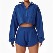 women's cotton patchwork zip-up hoodie, view 10 - MRSLM