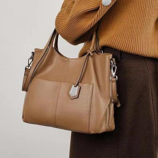 genuine leather large capacity tote handbag - MRSLM