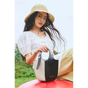 denim bucket crossbody bag, view 11 - MRSLM