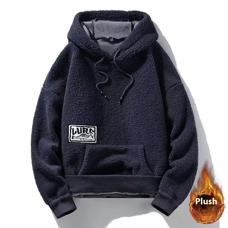 Men's thick fleece pullover hoodie, view 4 - MRSLM