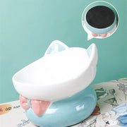 cute ceramic elevated cat bowl, view 8 - MRSLM