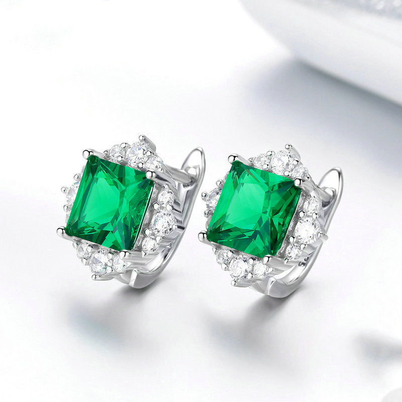 zircon leaf ear studs, view 2 - MRSLM