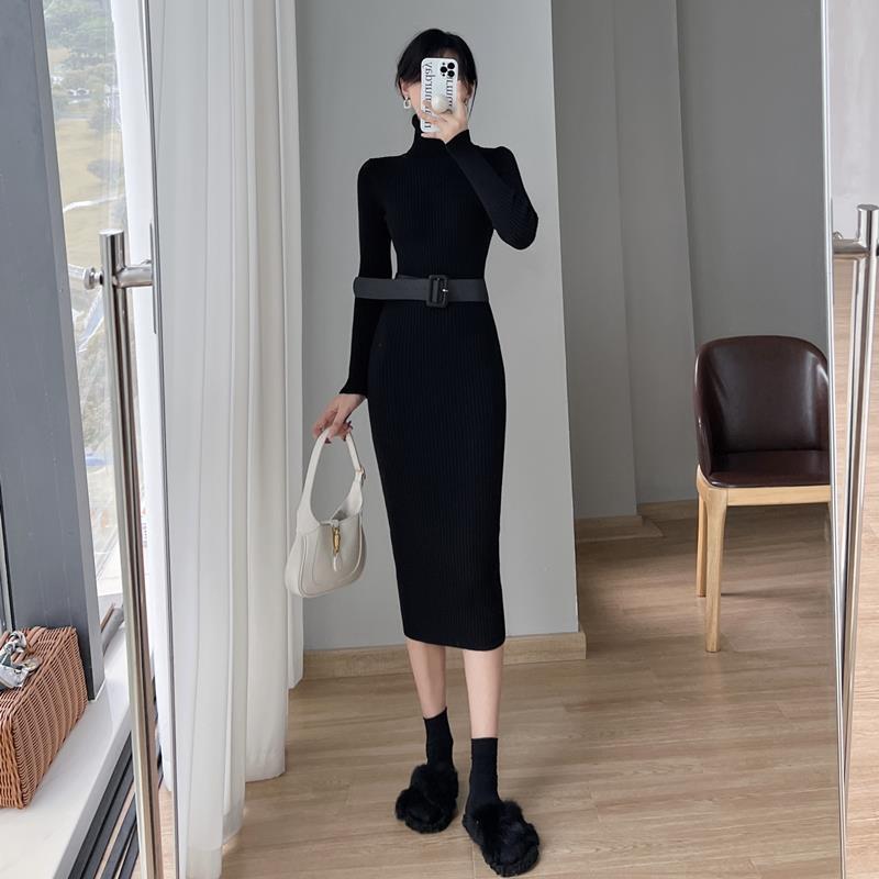turtleneck knitted dress, view 4 - MRSLM