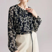 floral ruffle silk-blend blouse - MRSLM