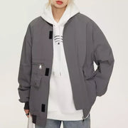 women's bomber jacket with pockets - MRSLM