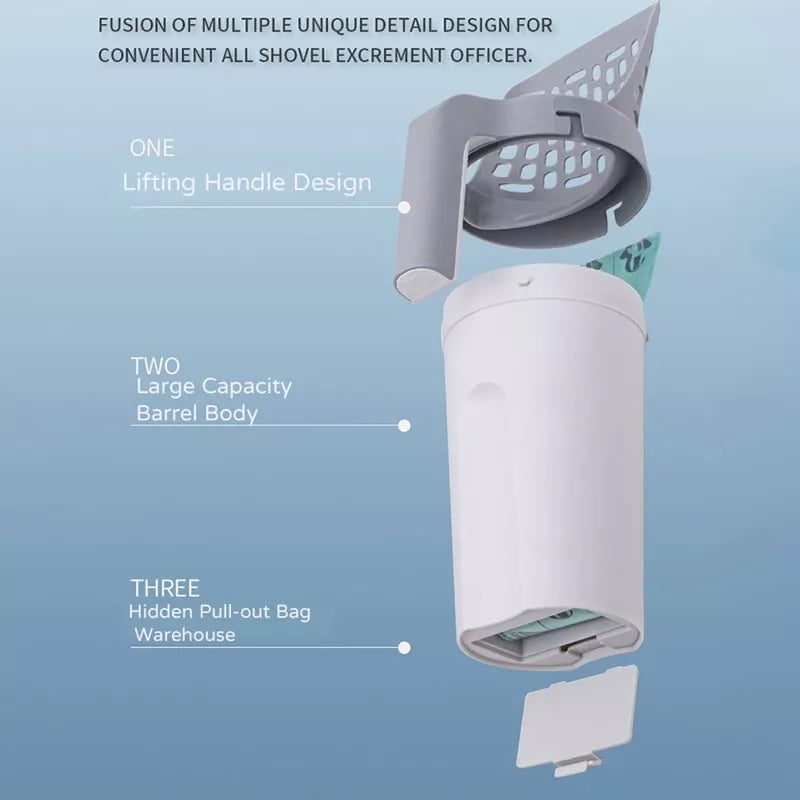 cat litter scoop with waste bin, view 7 - MRSLM