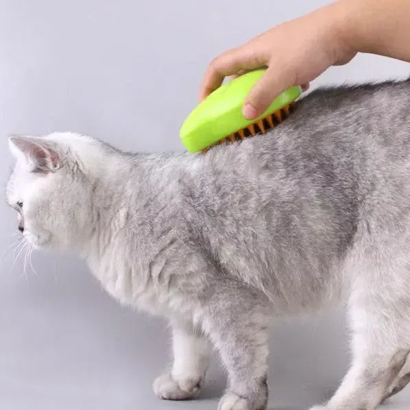 3-in-1 steamy cat grooming brush, view 4 - MRSLM