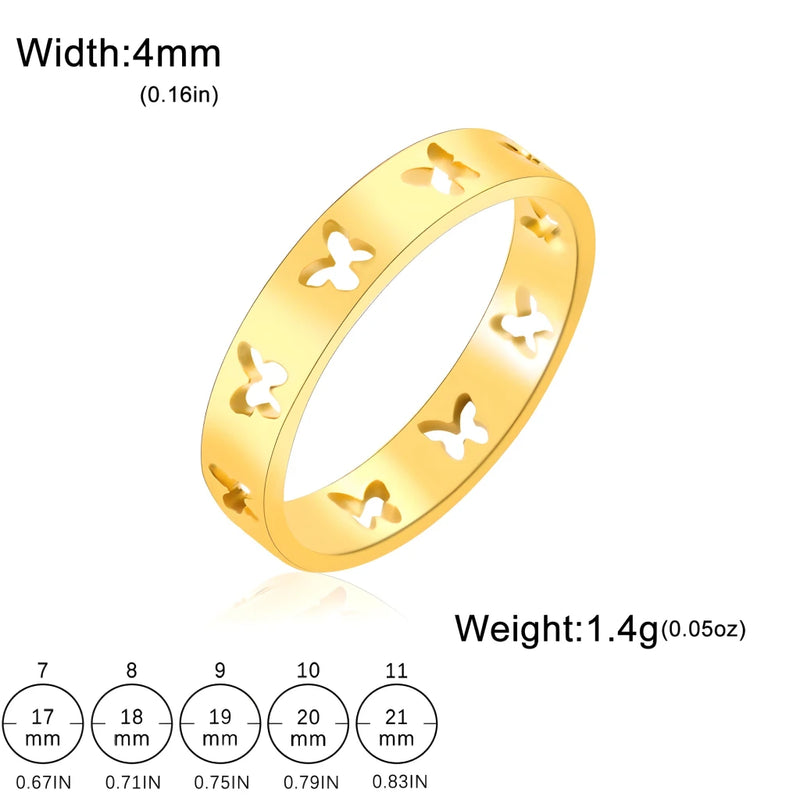 hollow butterfly ring, view 2 - MRSLM