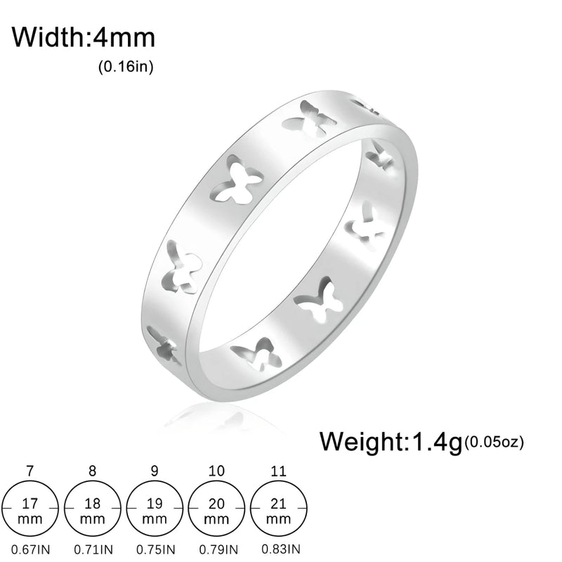 hollow butterfly ring, view 3 - MRSLM