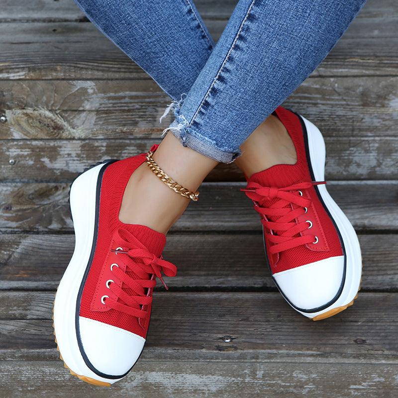 Fashion Women's Low-top Platform Canvas Shoes - MRSLM