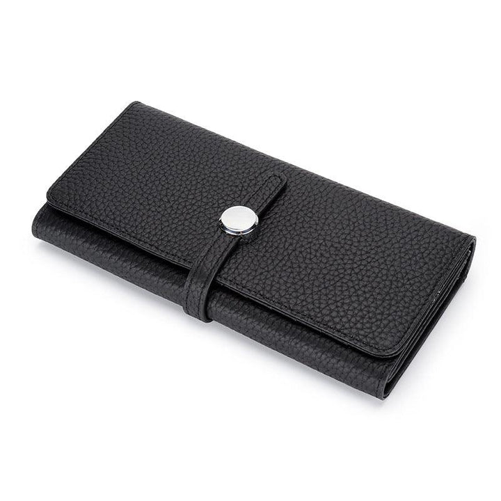 Women's Leather Long Wallet With Large Capacity Folding - MRSLM