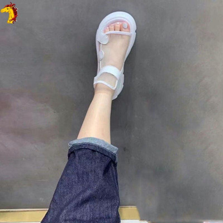 Fashionable Thick Sole Breathable European Mesh Net Velcro Roman Sandals - MRSLM