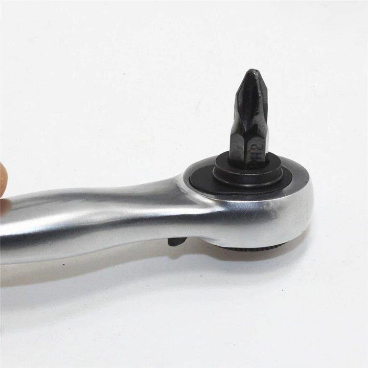 12Pcs Mini Ratchet Wrench Close Quarter Adjustable Wrench Ratcheting Screwdriver Bits Set With 1/4 Drive Tool Sets - MRSLM