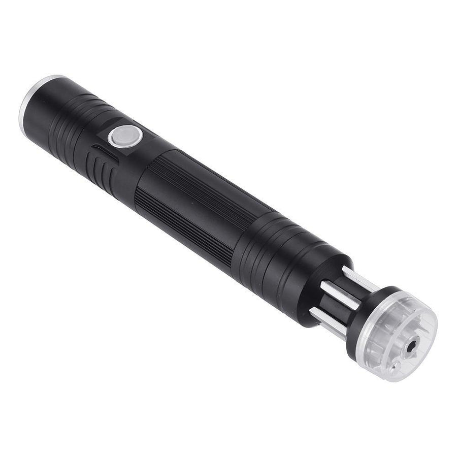 T6 Mini Torch USB Charging Flashlight with Screwdriver Multi-Function Telescopic Zoom Flashlight for Camping Hiking and Emergency Use - MRSLM