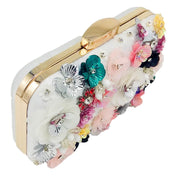 flower beaded banquet clutch, view 2 - MRSLM