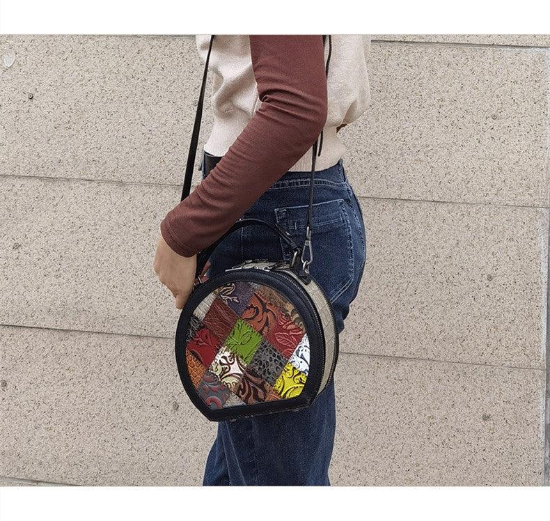 mini retro cowhide shoulder bag, view 6 - MRSLM