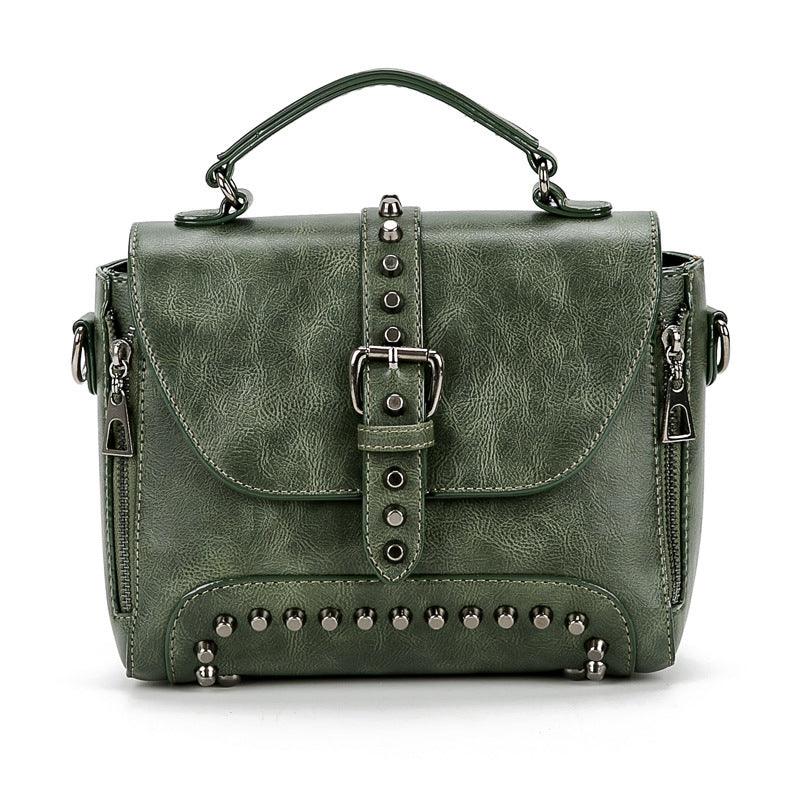 studded women's messenger bag, view 12 - MRSLM