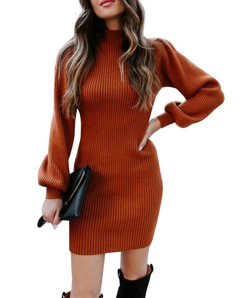 Thickened slim knit sweater dress, view 4 - MRSLM