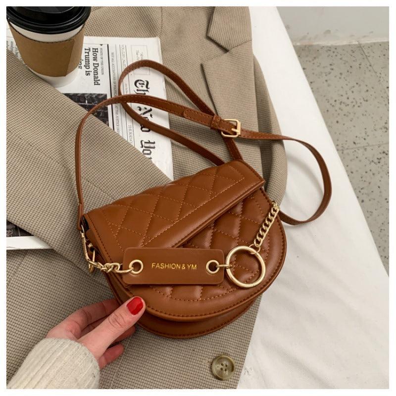retro saddle messenger bag, view 4 - MRSLM