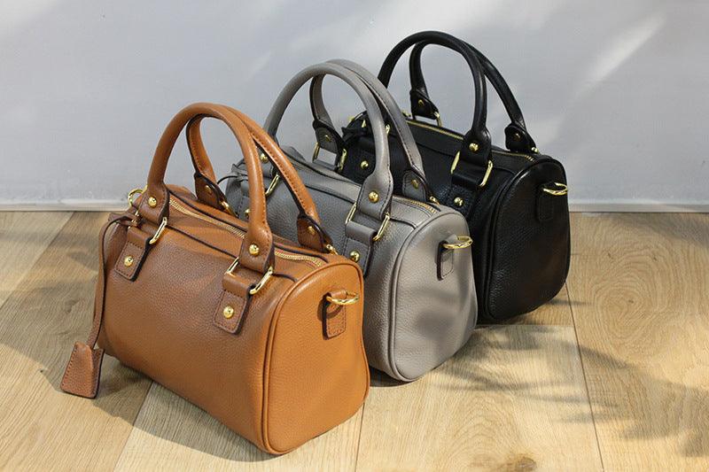 Top layer cowhide pillow crossbody bag, view 3 - MRSLM