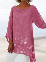 Women's small floral print long sleeve top, view 3 - MRSLM