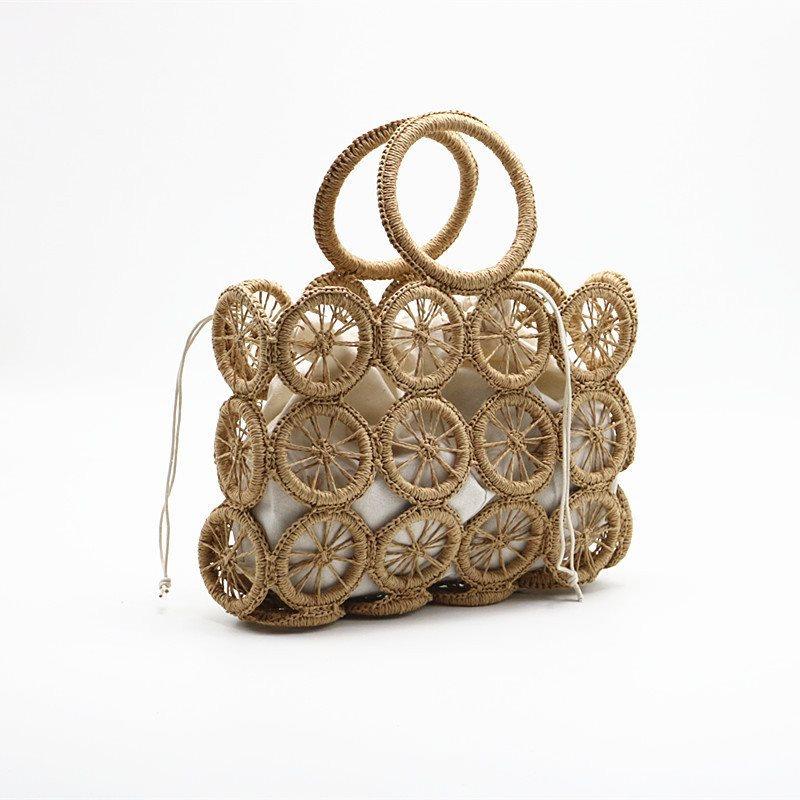 hollow woven paper rope bag, view 5 - MRSLM