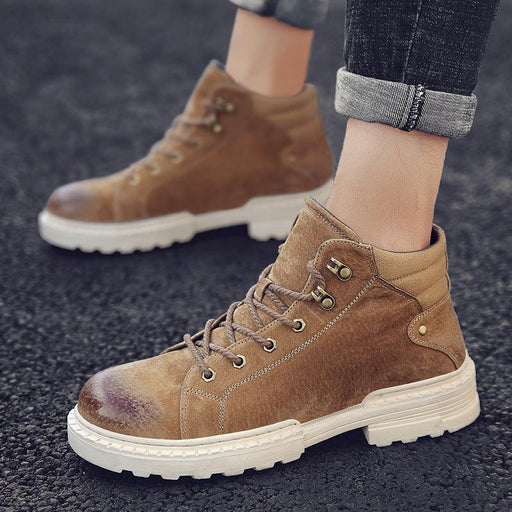 Men's soft leather lace-up boots - MRSLM